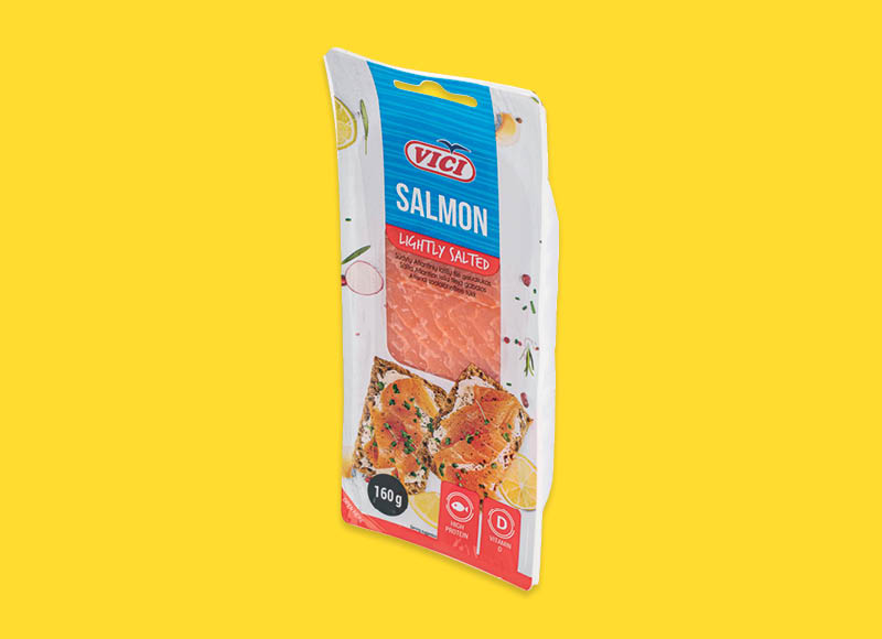 Sūdyta lašišų filė VIČI su oda
			, 
				 160 g, 24,31 Eur/kg