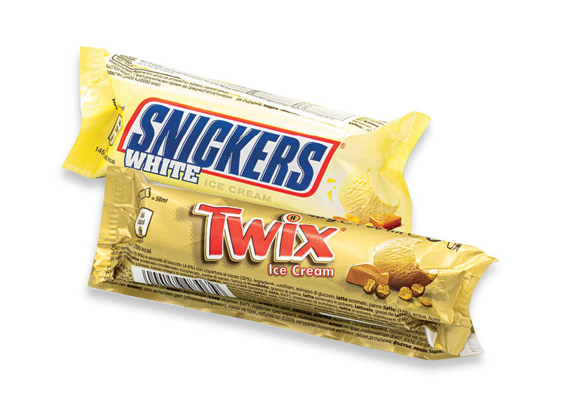 Valgomieji ledai SNICKERS, MARS, TWIX, BOUNTY
			, 
				 39 g, 41 g, 48 g, 5 rūšių