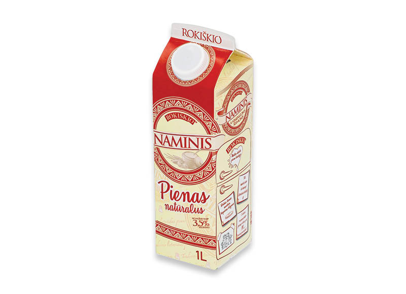 Natūralus ROKIŠKIO NAMINIS pienas
			, 
				 1 l, 3,5 % rieb.