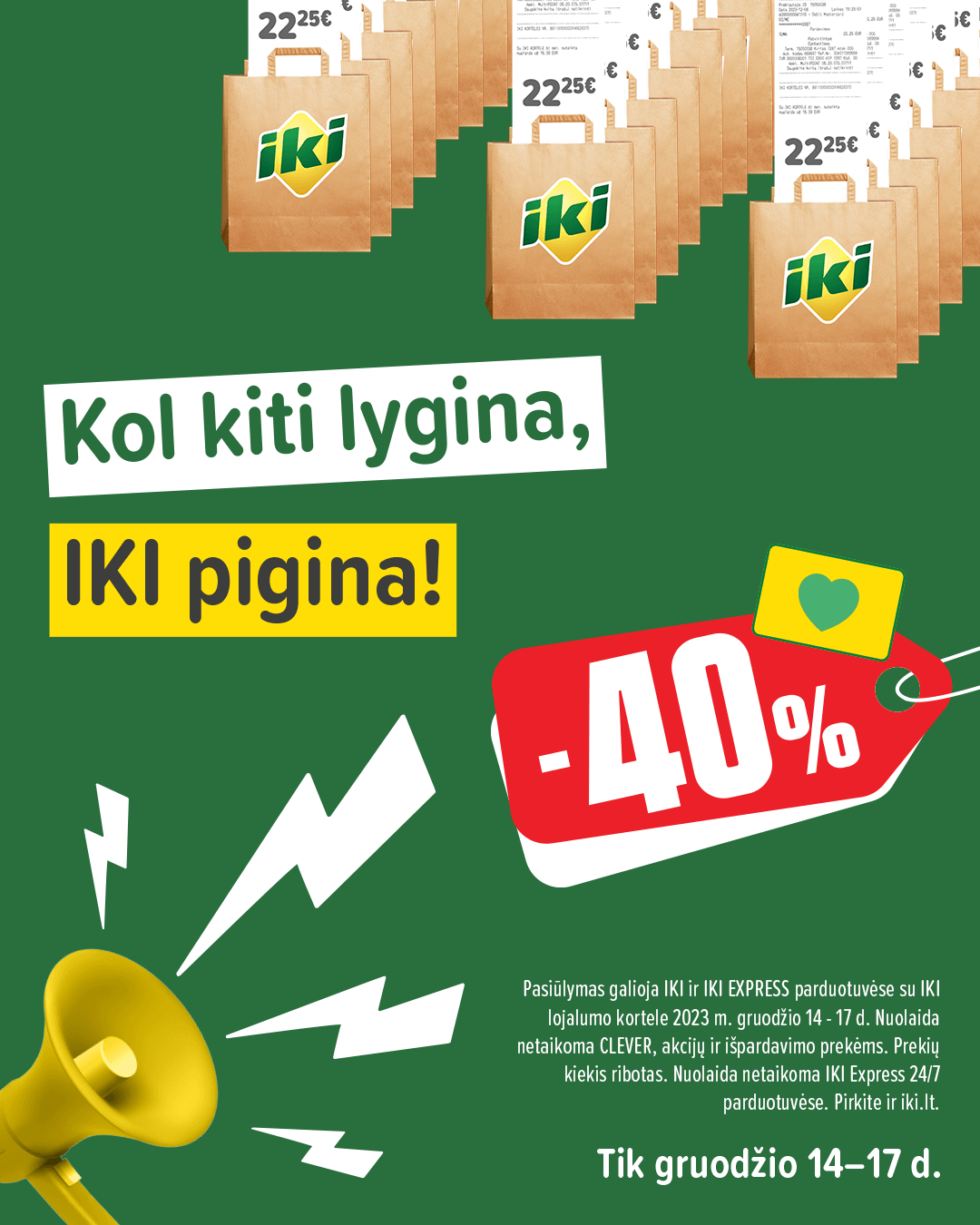 Kol kiti lygina, „Iki“ pigina: 4 dienas tūkstančiams maisto produktų – net 40 proc. nuolaida