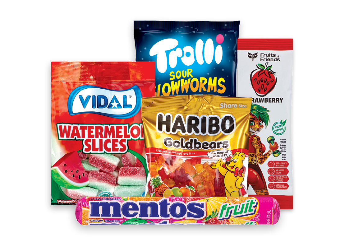 Kramtomiesiems saldainiams ir guminukams -30%