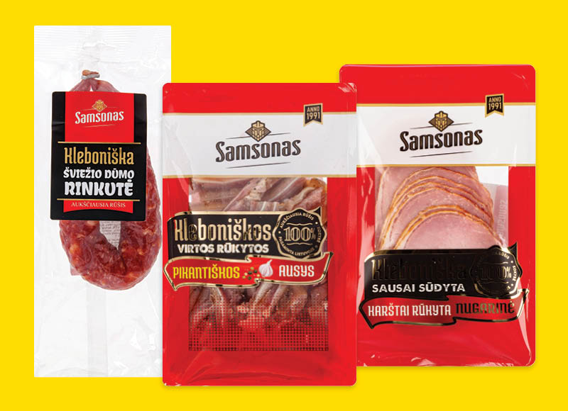 Iki – akcija / nuolaida: SAMSONO KLEBONIŠKIEMS mėsos gaminiams