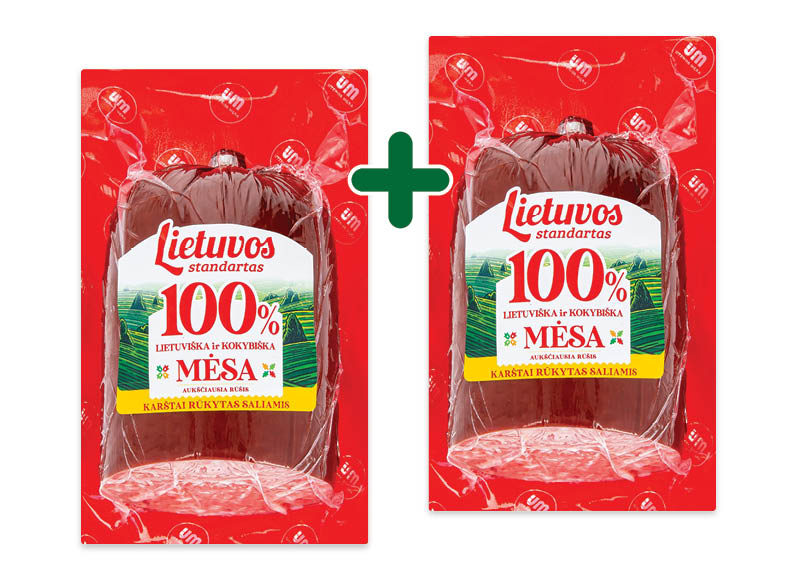 Iki – akcija / nuolaida: Karštai rūkytas saliamis LIETUVOS STANDARTAS