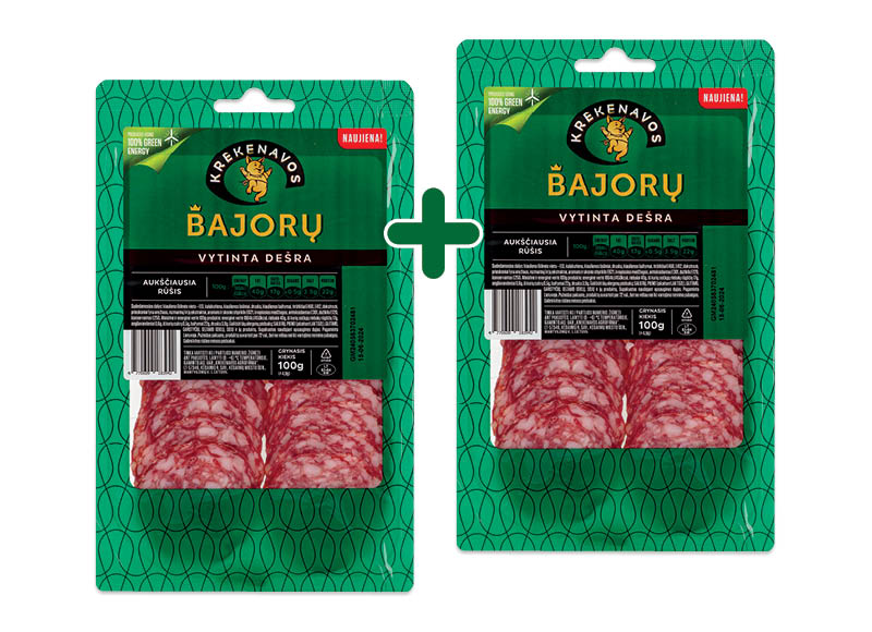 Iki – akcija / nuolaida: Vytinta BAJORŲ dešra griežinėliais