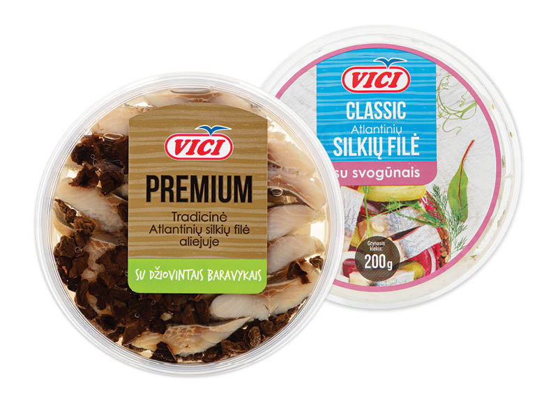 Silkių filė be aliejaus ar silkių filė gabaliukais VIČI, 200 g