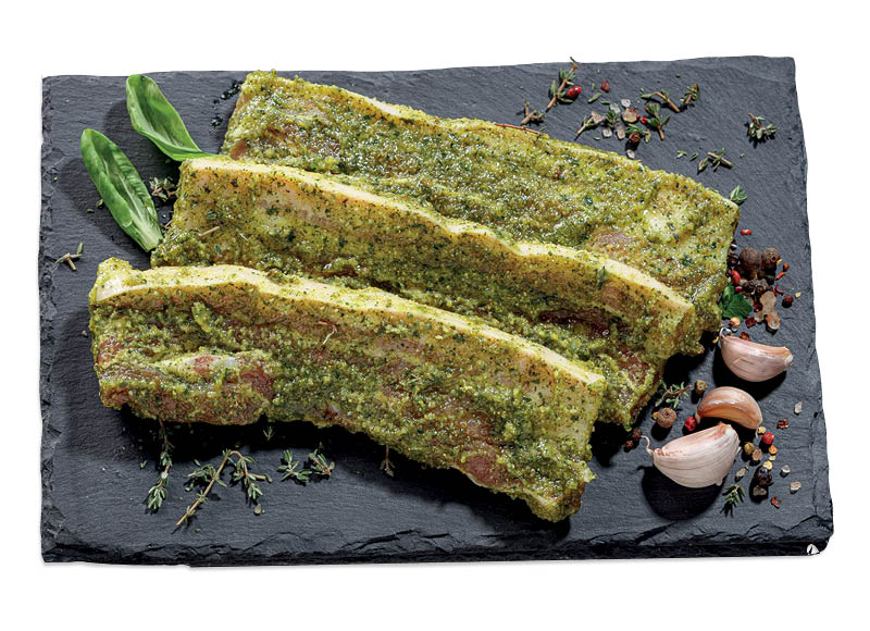 Marinuota žalioji kiaulienos šoninė su kaulu, 1 kg