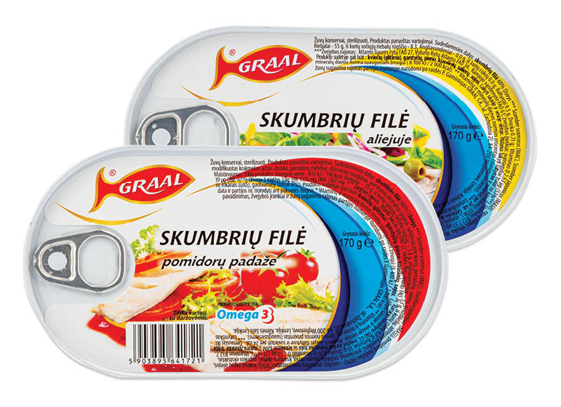 Skumbrių filė GRAAL, 170 g