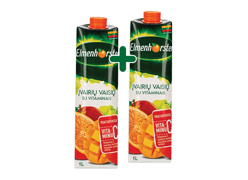 Įvairių vaisių sulčių gėrimas ELMENHORSTER, 1 l