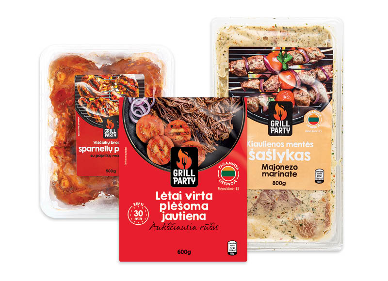 GRILL PARTY marinuotiems mėsos gaminiams ir šašlykams