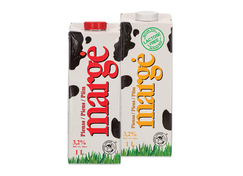Ilgo galiojimo ir be laktozės pienui MARGĖ, 1 l