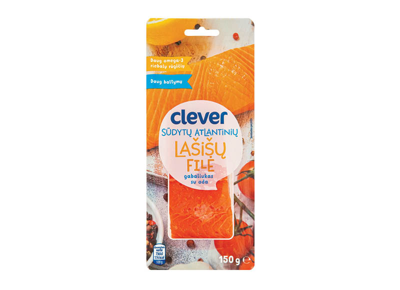 Sūdytos lašišos filė gabaliukais CLEVER, 150 g