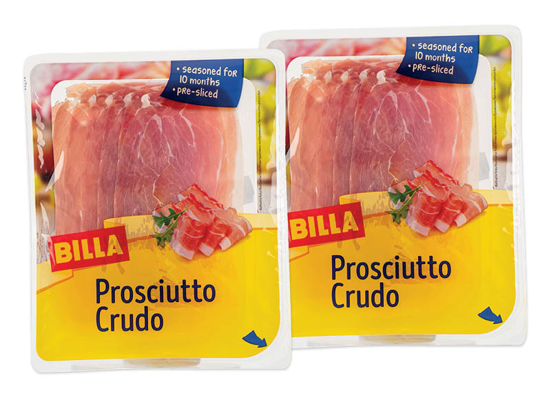 BILLA vytintas kumpis PROSCIUTTO CRUDO griežinėliais