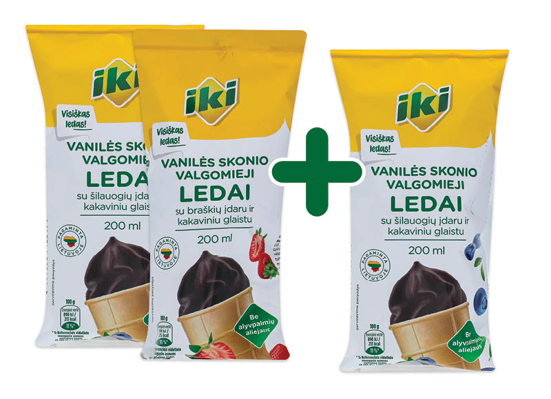 IKI ledai vafliniame puodelyje