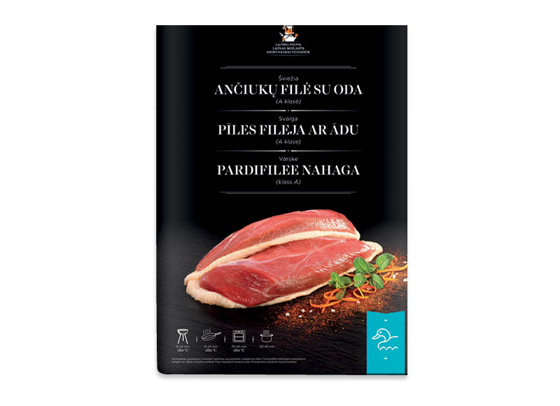 Šviežia ančiukų filė su oda