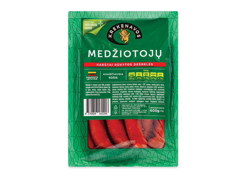 Karštai rūkytos MEDŽIOTOJŲ dešrelės