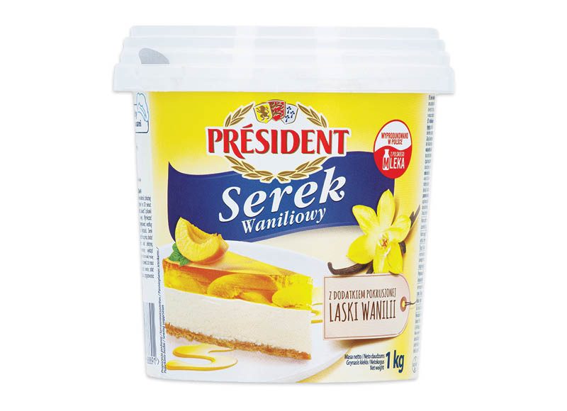 Vanilės skonio varškės desertas PRESIDENT