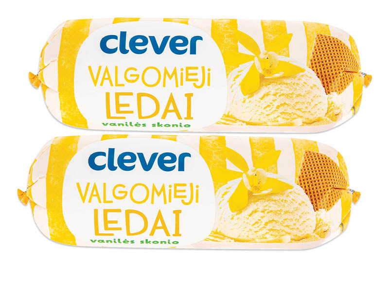 CLEVER vanilės skonio ledai