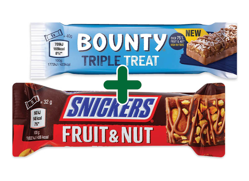 Javainių batonėlis SNICKERS ar BOUNTY