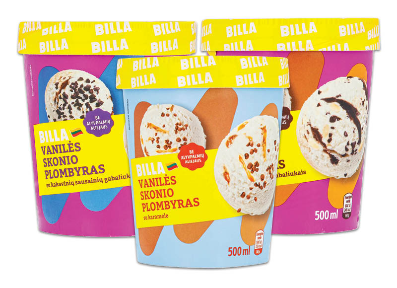 BILLA ledams dėžutėse