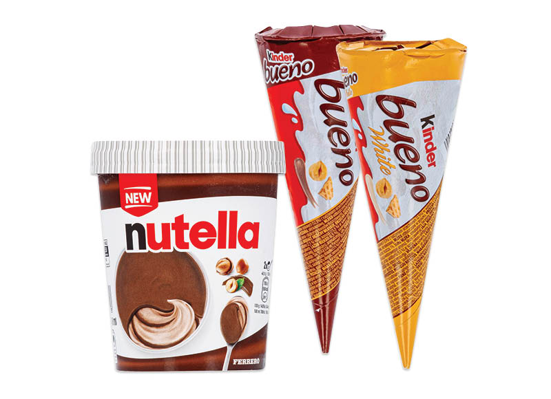 Ledams NUTELLA ir KINDER BUENO