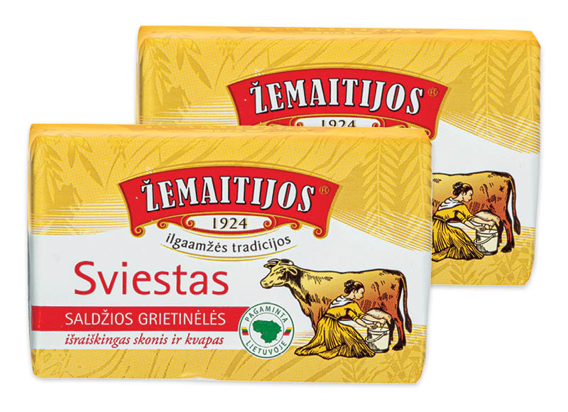 Saldžios grietinėlės sviestas ŽEMAITIJOS