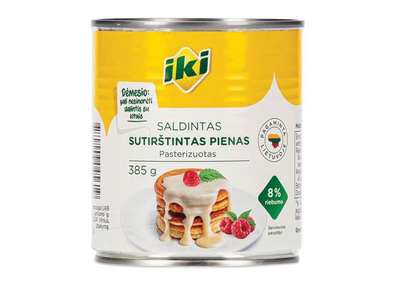 IKI saldintas sutirštintas pienas