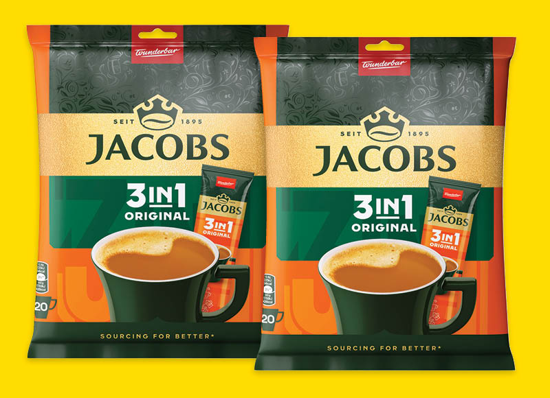 Tirpusis balintos kavos gėrimas JACOBS 3 IN 1