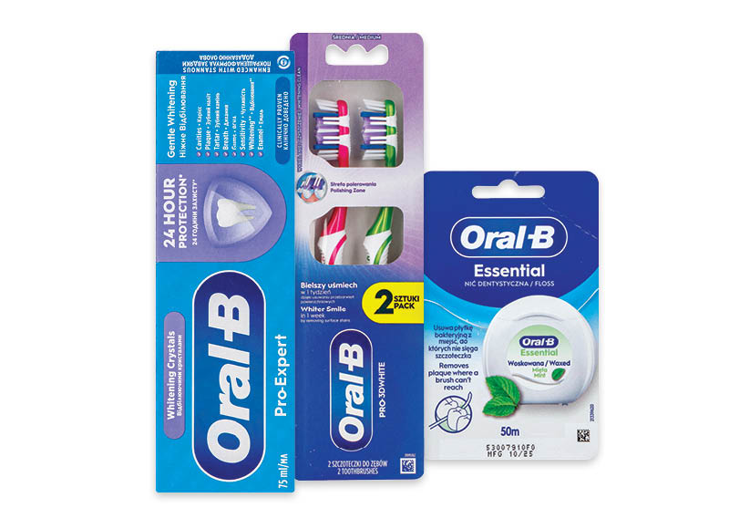 Burnos priežiūros priemonėms ORAL B