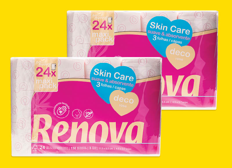 Tualetinis popierius RENOVA SKIN CARE DECO