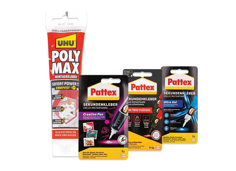 Klijams PATTEX ir UHU