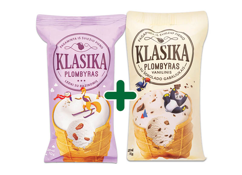 Ledai vafliniame puodelyje KLASIKA