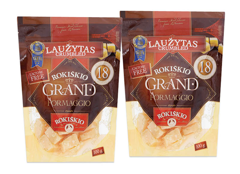 Laužytas kietasis sūris ROKIŠKIO GRAND be laktozės