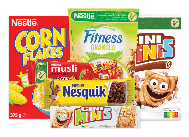 Sausiems pusryčiams ir javainių batonėliams NESTLE