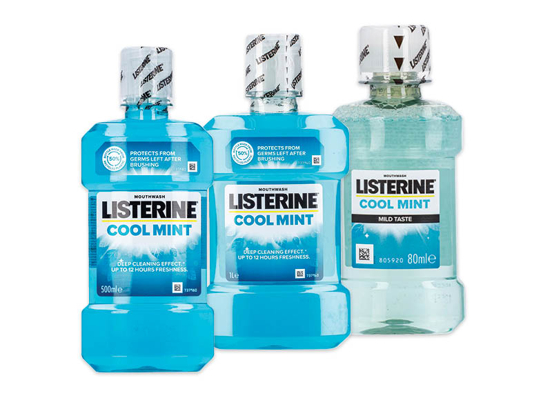 Burnos priežiūros priemonėms LISTERINE