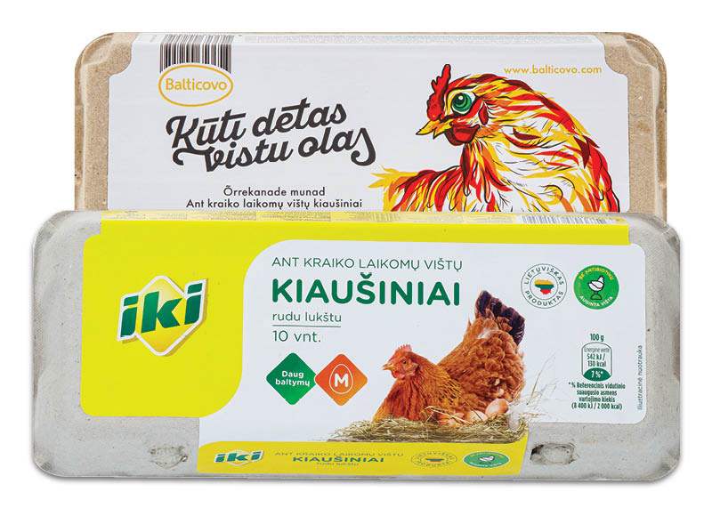 Ant kraiko laikomų vištų kiaušiniai