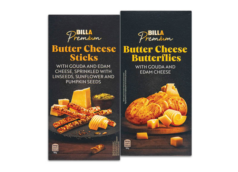 BILLA PREMIUM sviestinis sūrio skonio užkandis