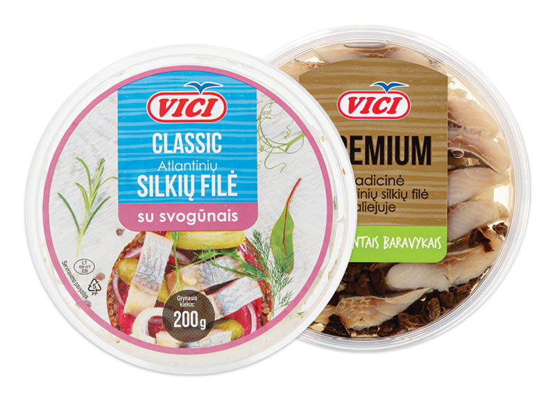 Silkių filė be aliejaus ar silkių filė gabaliukais VIČI