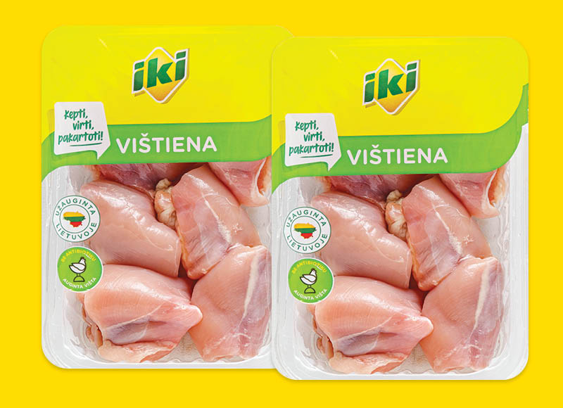 IKI šviežia viščiukų broilerių šlaunelių mėsa