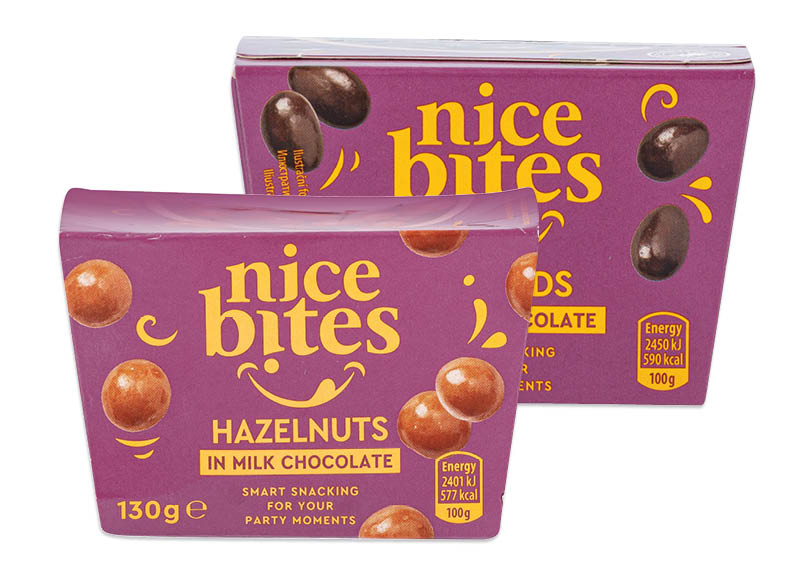 NICE BITES riešutai šokolade
