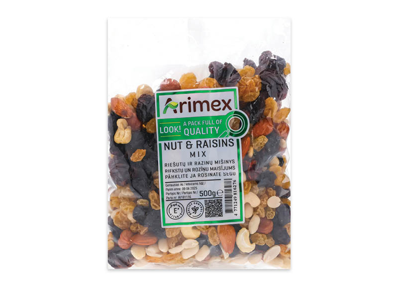 Riešutų ir razinų mišinys ARIMEX