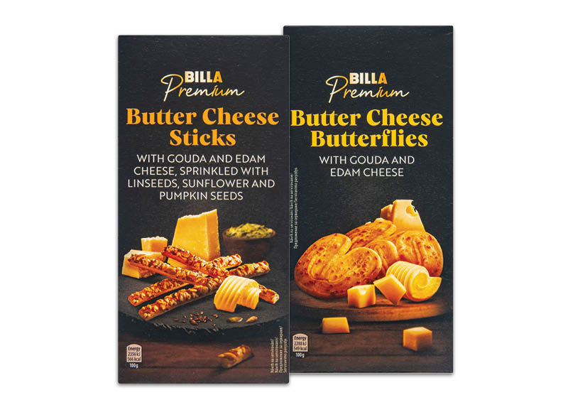 BILLA PREMIUM sviestinis sūrio skonio užkandis