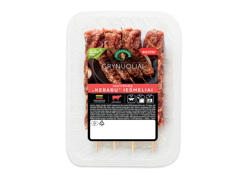 Jautienos kebabų iešmeliai GRYNUOLIAI