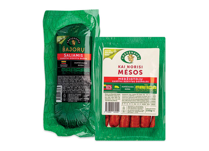 Karštai rūkytiems KREKENAVOS mėsos gaminiams