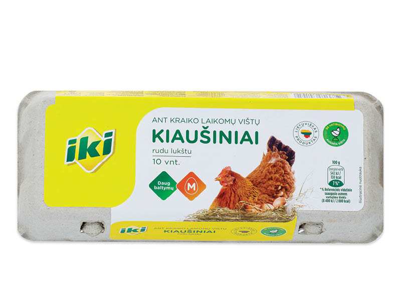 IKI ant kraiko laikomų vištų kiaušiniai