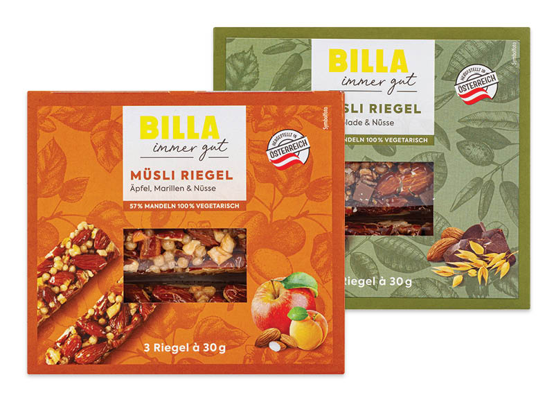 BILLA riešutų batonėlis IMMER GUT