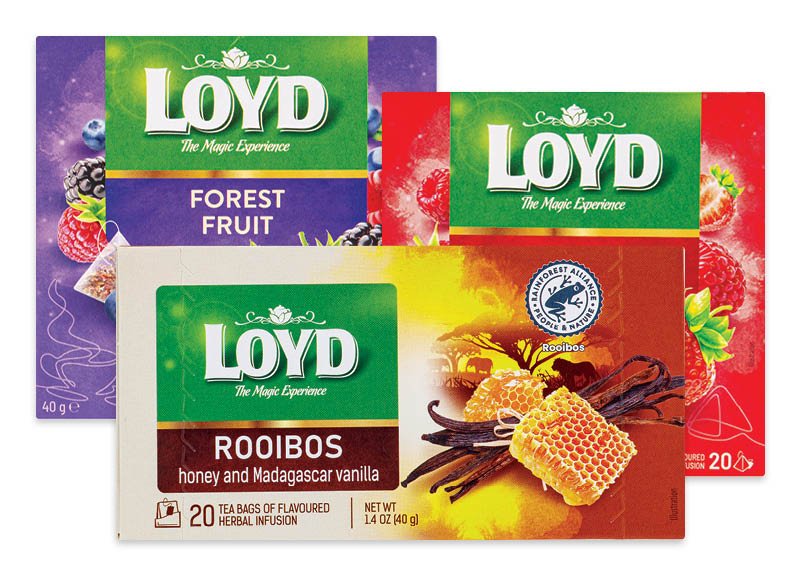 Arbata LOYD piramidės formos maišeliais