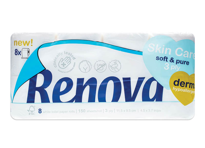 Tualetinis popierius RENOVA SKIN CARE DERMA