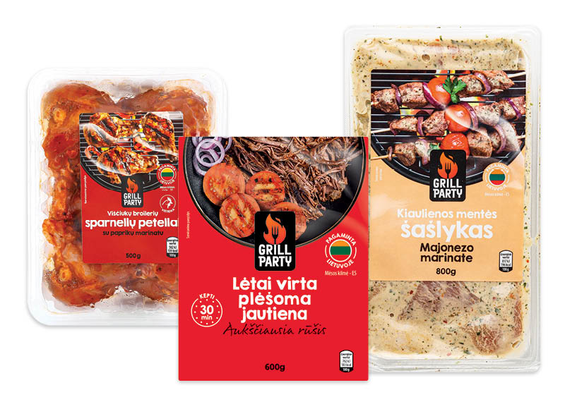 GRILL PARTY marinuotiems mėsos gaminiams ir šašlykams