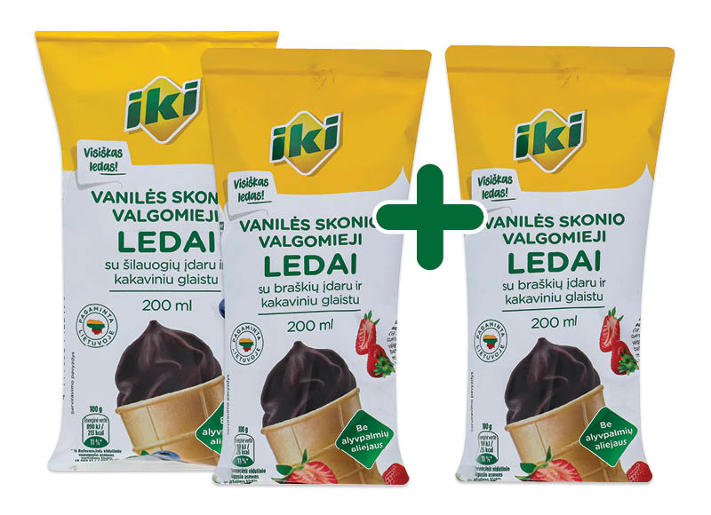 IKI ledai vafliniame puodelyje