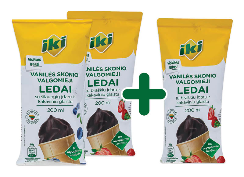 IKI ledai vafliniame puodelyje
